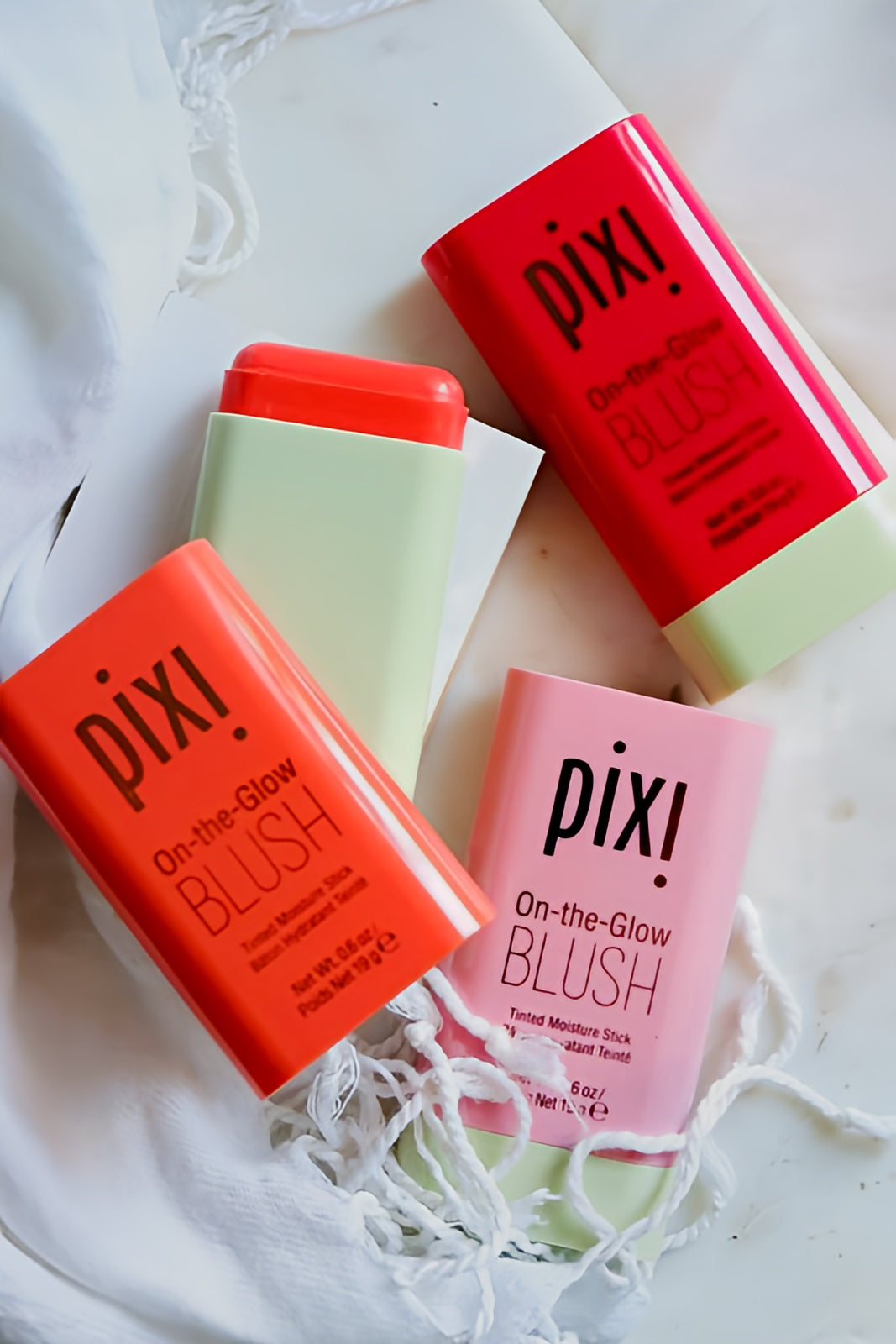 PIXI ON THE GLOW BLUSH THREE SHADES ( RUBY, JUICY, FLUER ) ( 100% AUTHENTIC )
